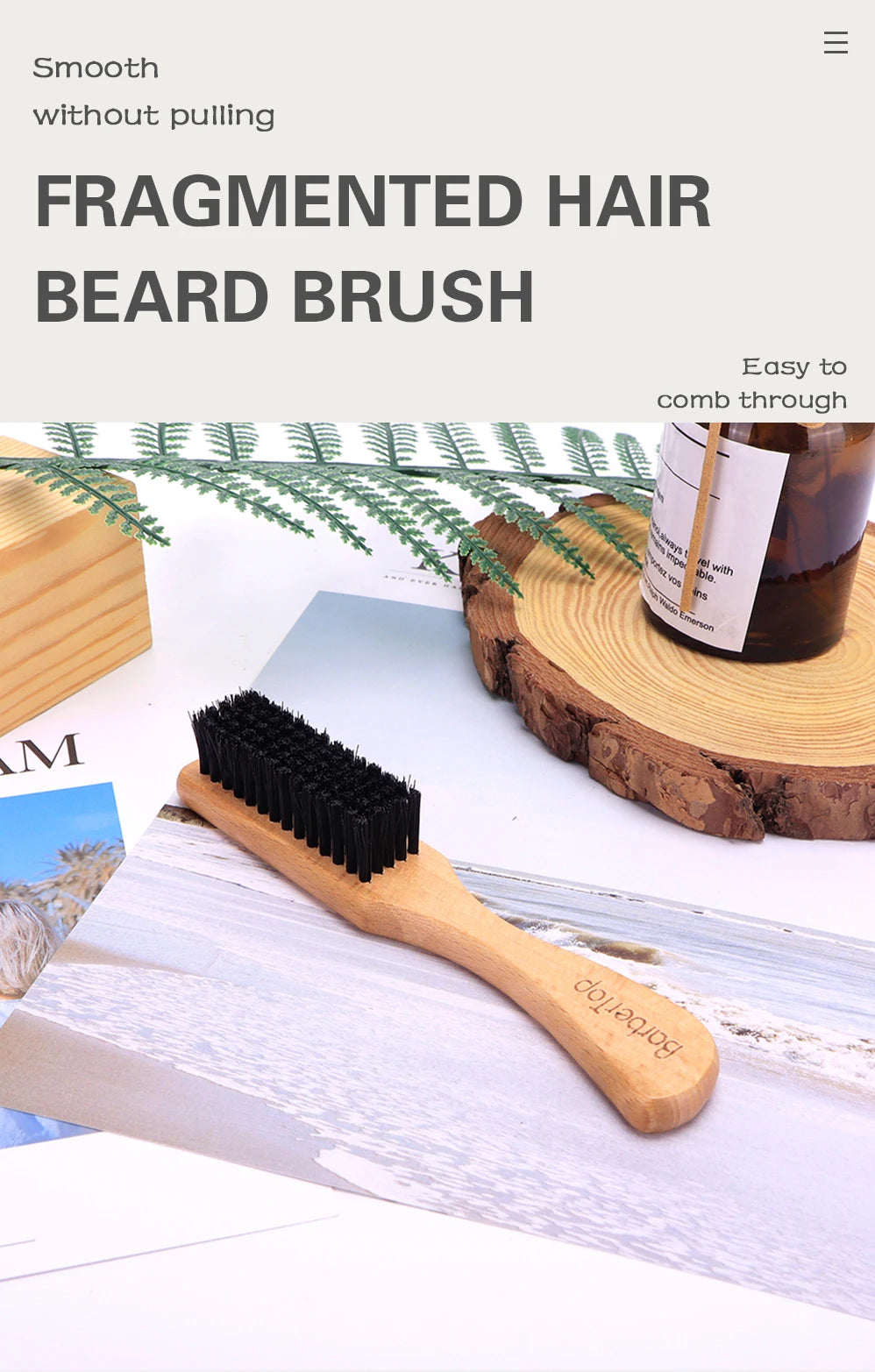Brosse en bois Cou doux Visage Brosse à cheveux