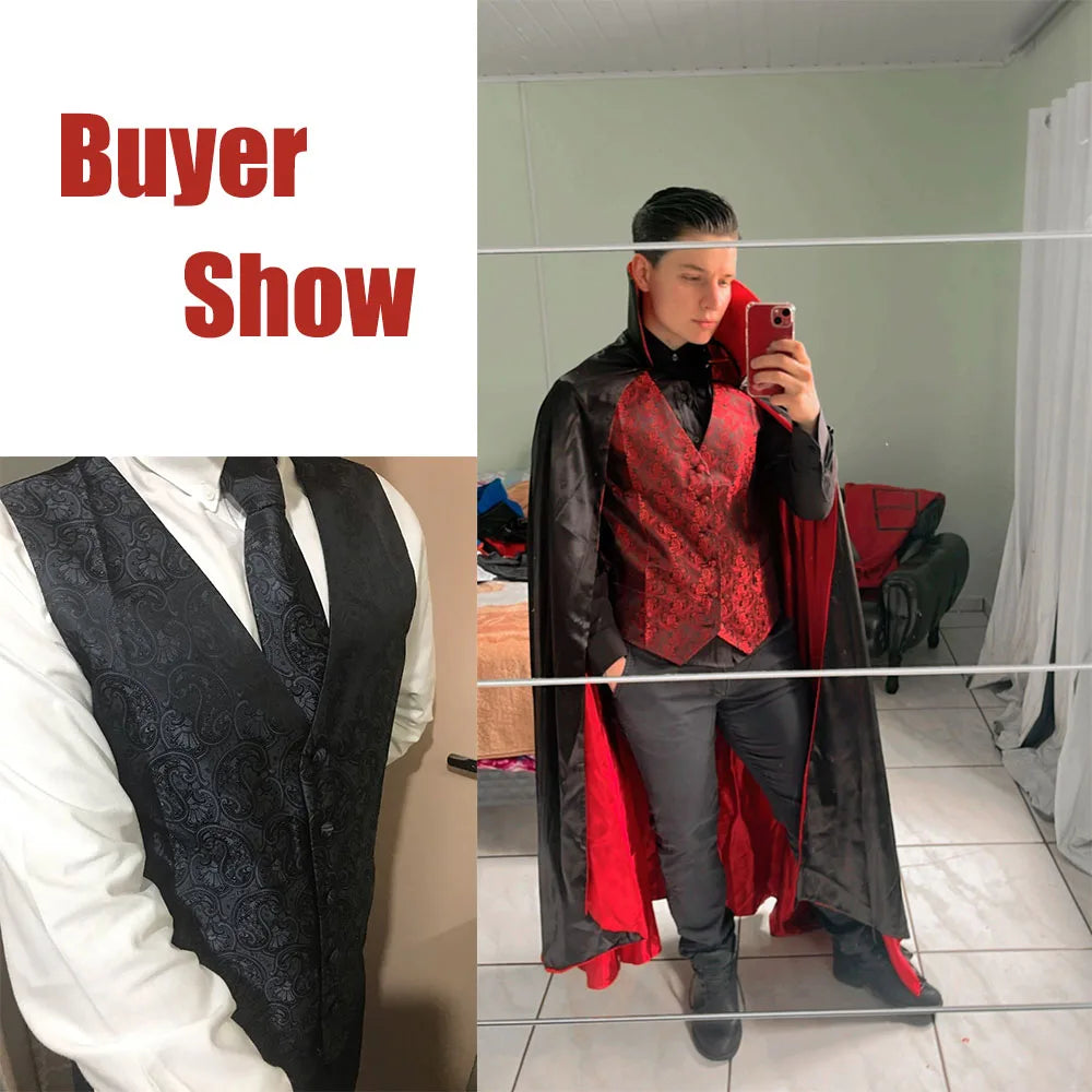 Elegant Vest for Men Silk Green Paisley Plaid Flower Slim Fit Male Suit Embroidered Waistcoat Dress Formal Jacket Barry Wang