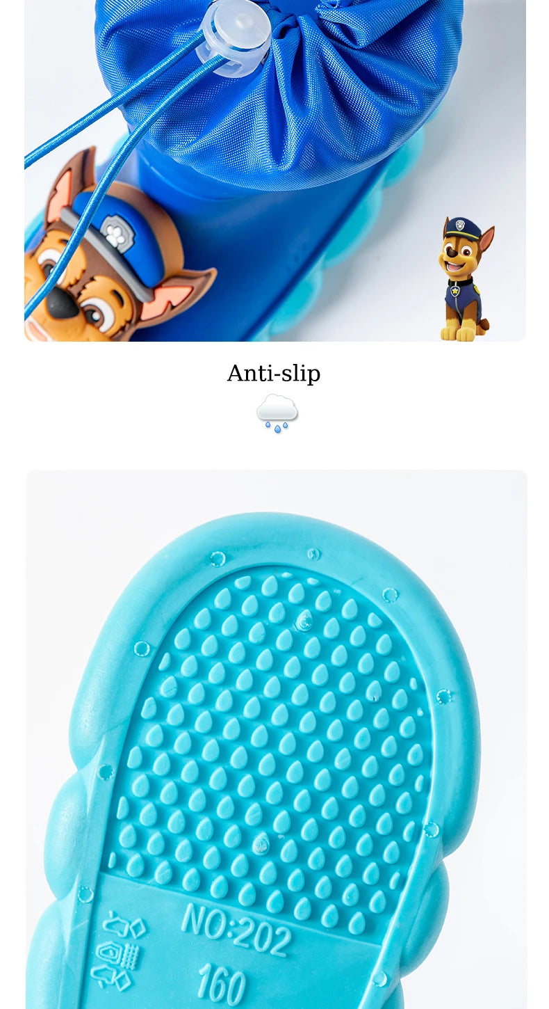 PAW PATROL Pvc Waterproof Rain Boots For Baby Boys And Girls Kid's Outdoor Comfortable Casual Shoes