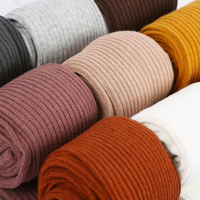 1-4years Infant girls Stockings Spring autumn Warm Cotton Solid Color Tights Stocking Pantyhose For Toddler Girls