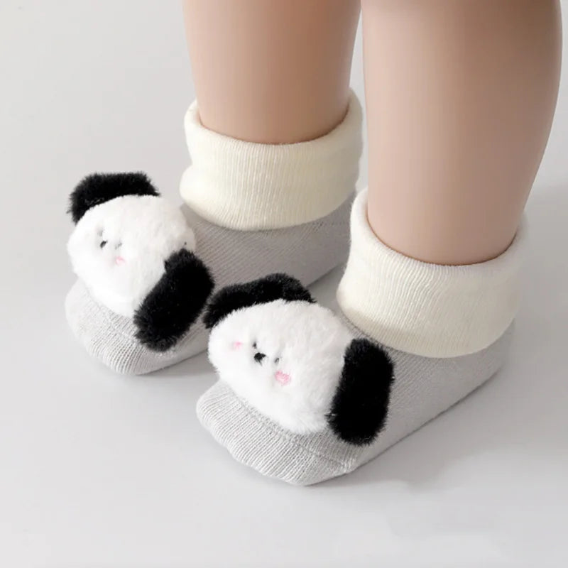 Winter Warm Baby Socks Cute Cartoon Animals Baby Boys Girls Mid Tube Sock Newborn Infant Non-slip Floor Socks