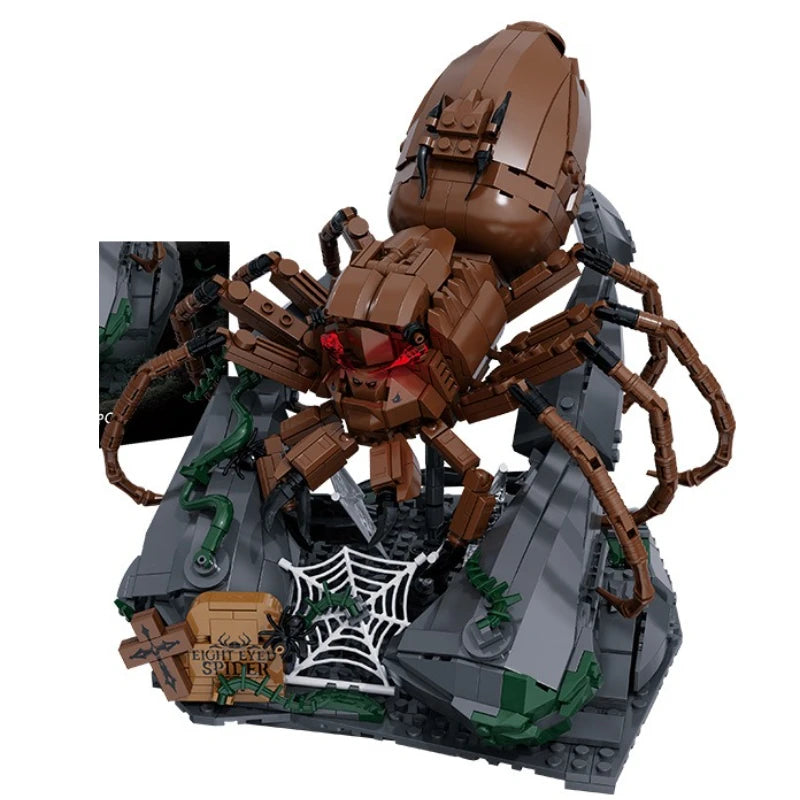 Eight-eyed spider collectible model, children's educational building blocks, boys' and girls' toys, Children's Day gifts