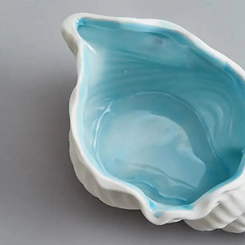 Plateau à bijoux en forme de coquille bleu ciel 1 pièce et bol à clés, un plateau de rangement de bijoux en céramique. Cadeaux d'anniversaire Graduation