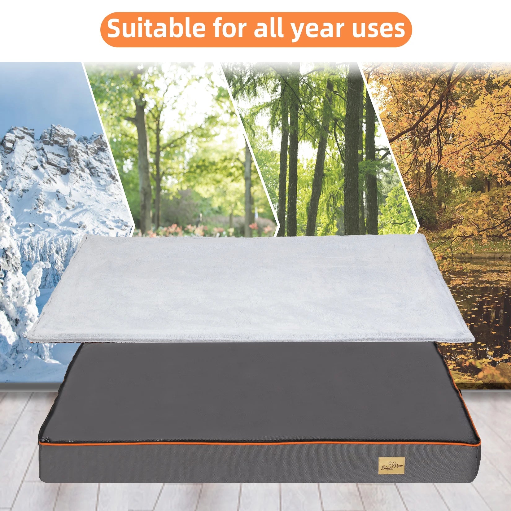 Dog Pet Bed Large Padded Orthopedic Dog Bed Foam Cushion Pets Pillow Bed with Washable Cover