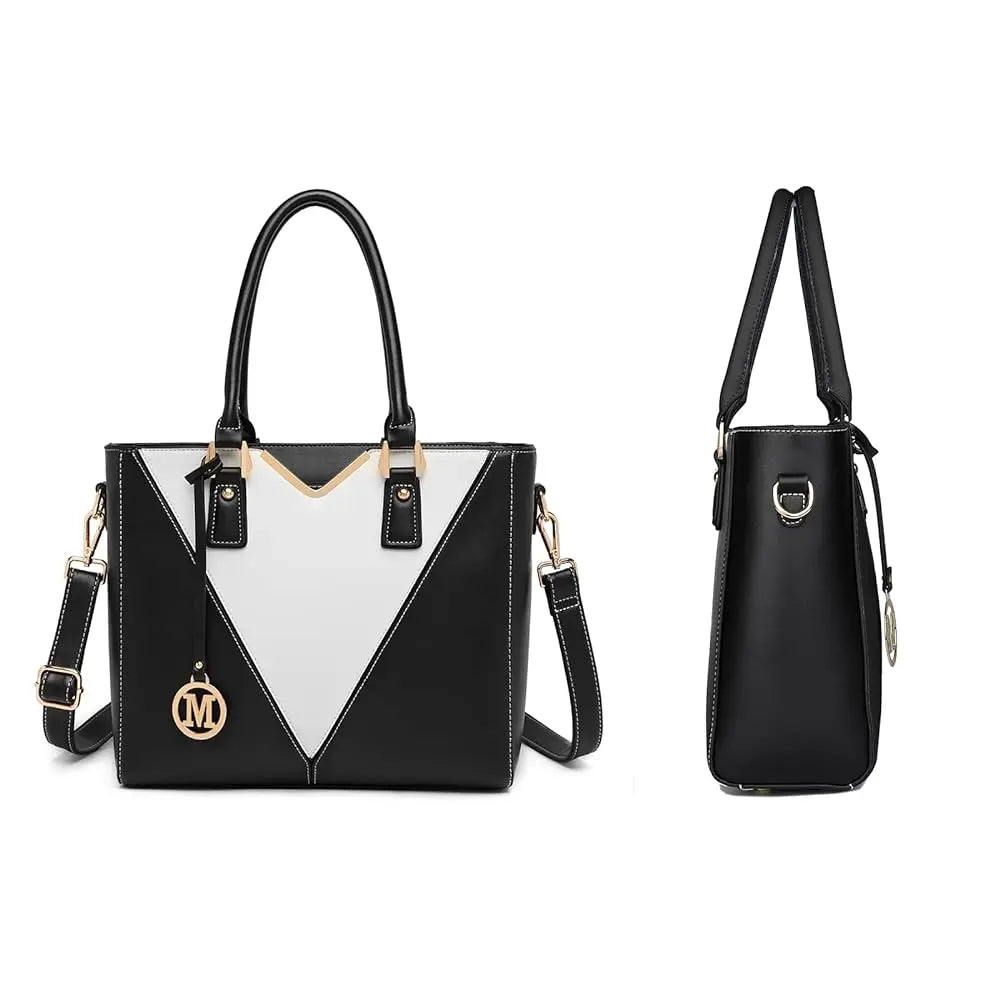 Miss Lulu WOMEN'S Handbag Shoulder bag V Shaped Design Shopper Removable Shoulder belt Synthetic leather