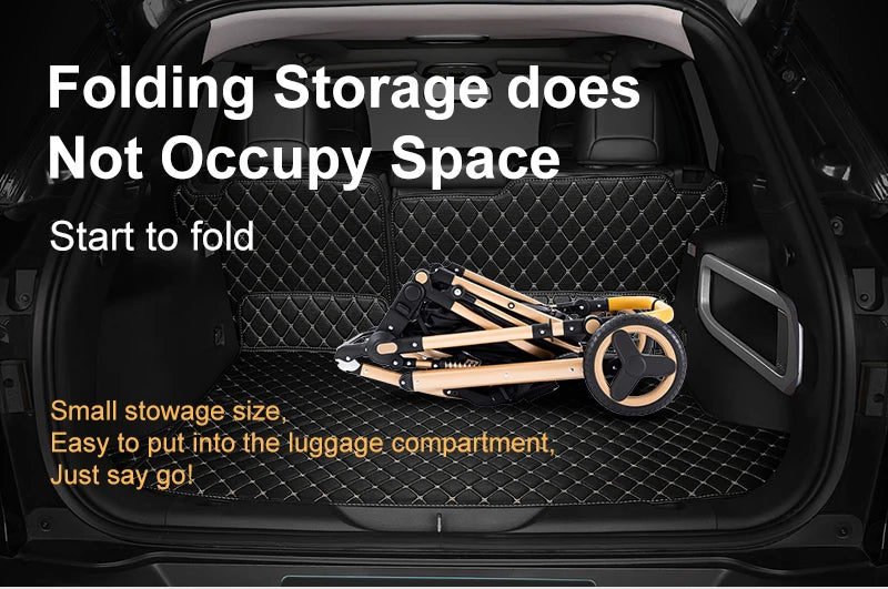 Poussette bébé 3-en-1 compacte, siège auto pour bébé, système de voyage portable pour bébé, poussette légère, poussette bidirectionnelle