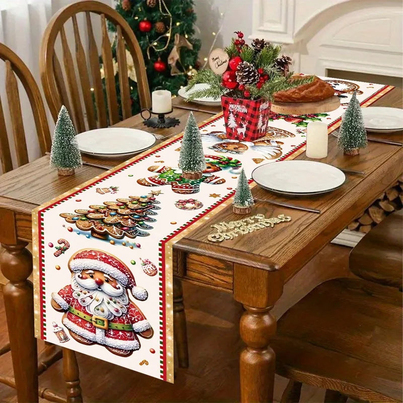 Christmas Table Runner Merry Christmas Decoration for Home Xmas Party Decor 2025 Navidad Notal Noel Ornament Happy New Year 2026