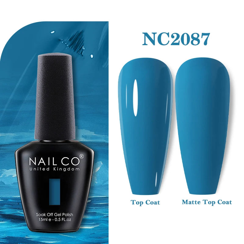 NAILCO Vernis Semi Permanent UV Gel Nail Polish Black White Color Nails Art Manicure TOP BASE Varnish Hybrid Nail Professionals