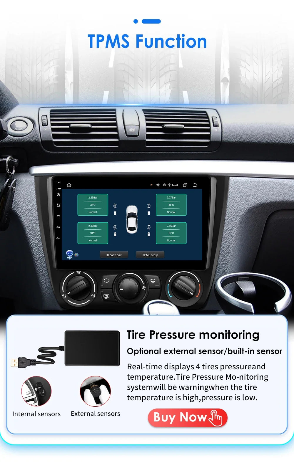 Hizpo 9inch 2Din Android13 Car Radio for BMW 1 Series E81 E82 E87 E88 AT MT Navigation GPS RDS DSP Android Auto CarPlay 360° CAM