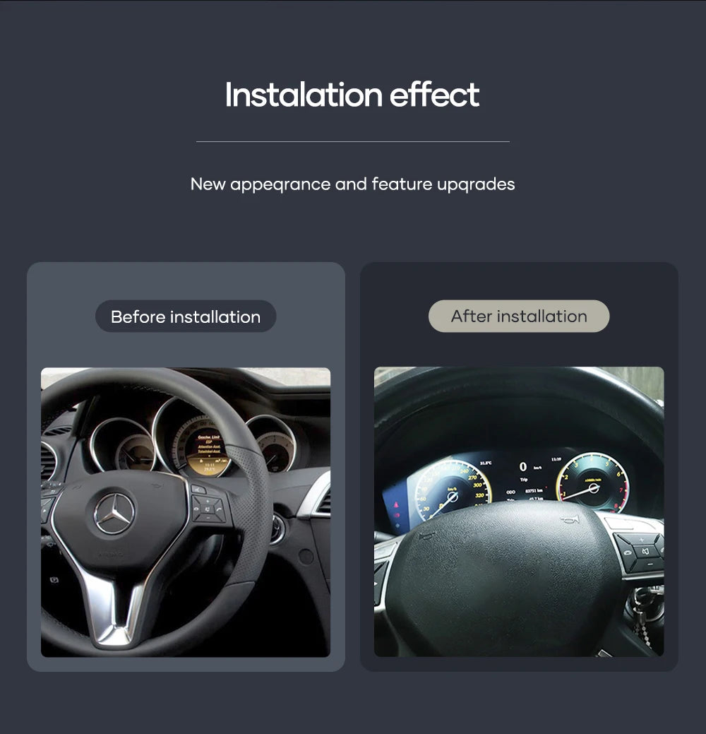 12.3''  Instrument Paneel Cockpit For  Benz C GLC S205 W205 V205 117 X253 2015-2018 Ntg5.0 4.5 5.5Auto Digital Dashboard Cluster