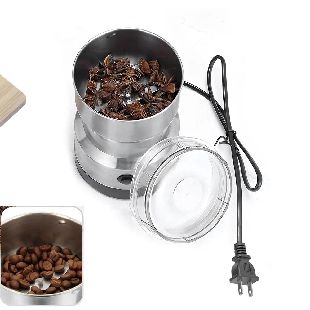 Electric Coffee Grinder Spice Pepper Grain Mill 4-Blade Mini 300ml Ultra-Fine Grind For Baby Food Home Kitchen