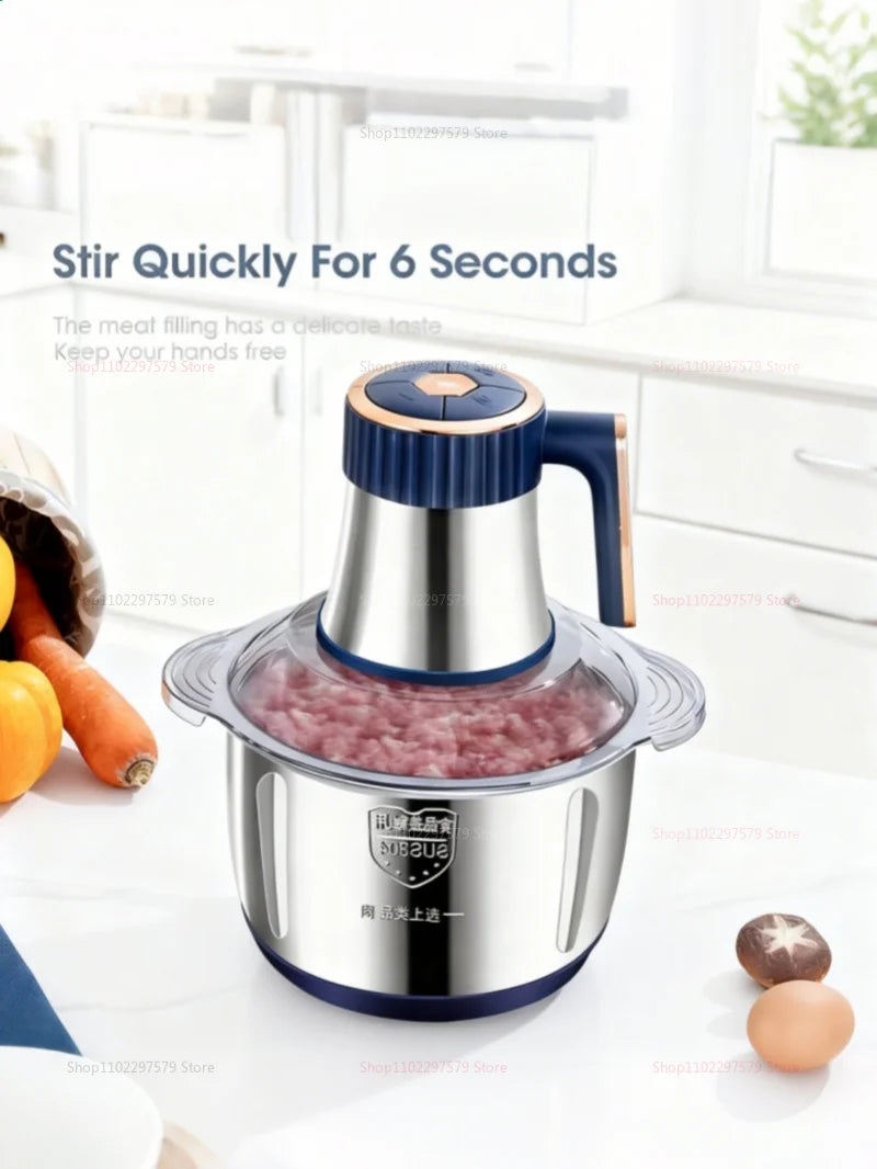Electric Meat Grinder 304 Stainless Steel Food Processor Multi-Function Vegetable Mincer Baby Food Blender Kitchen Appliance