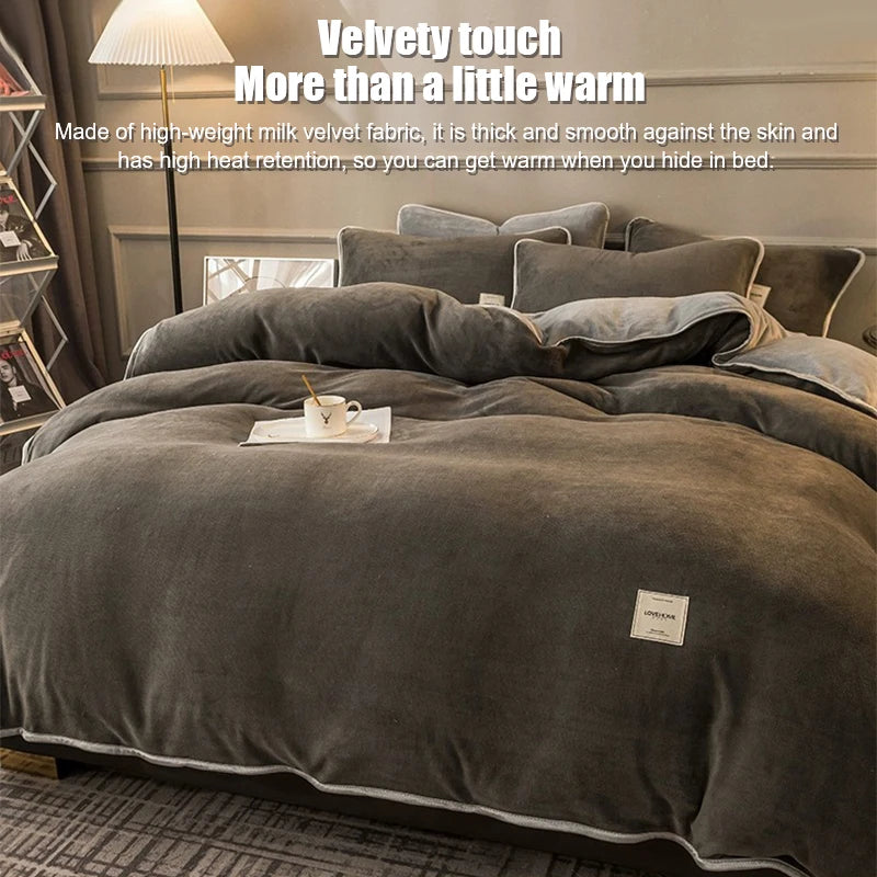 Winter New Coral Velvet Warm Quilt  Cover Soft Plush Quilt Cover Flannel Duvet Cover Bedding Home housse de couette 이불커버