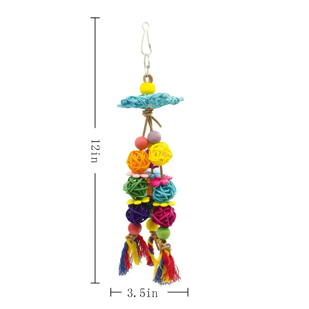 Parrot toys, Colorful wooden bird supplies, Unique shape, Diverse ways to play, Complete variety, Large parrot bite bird toys