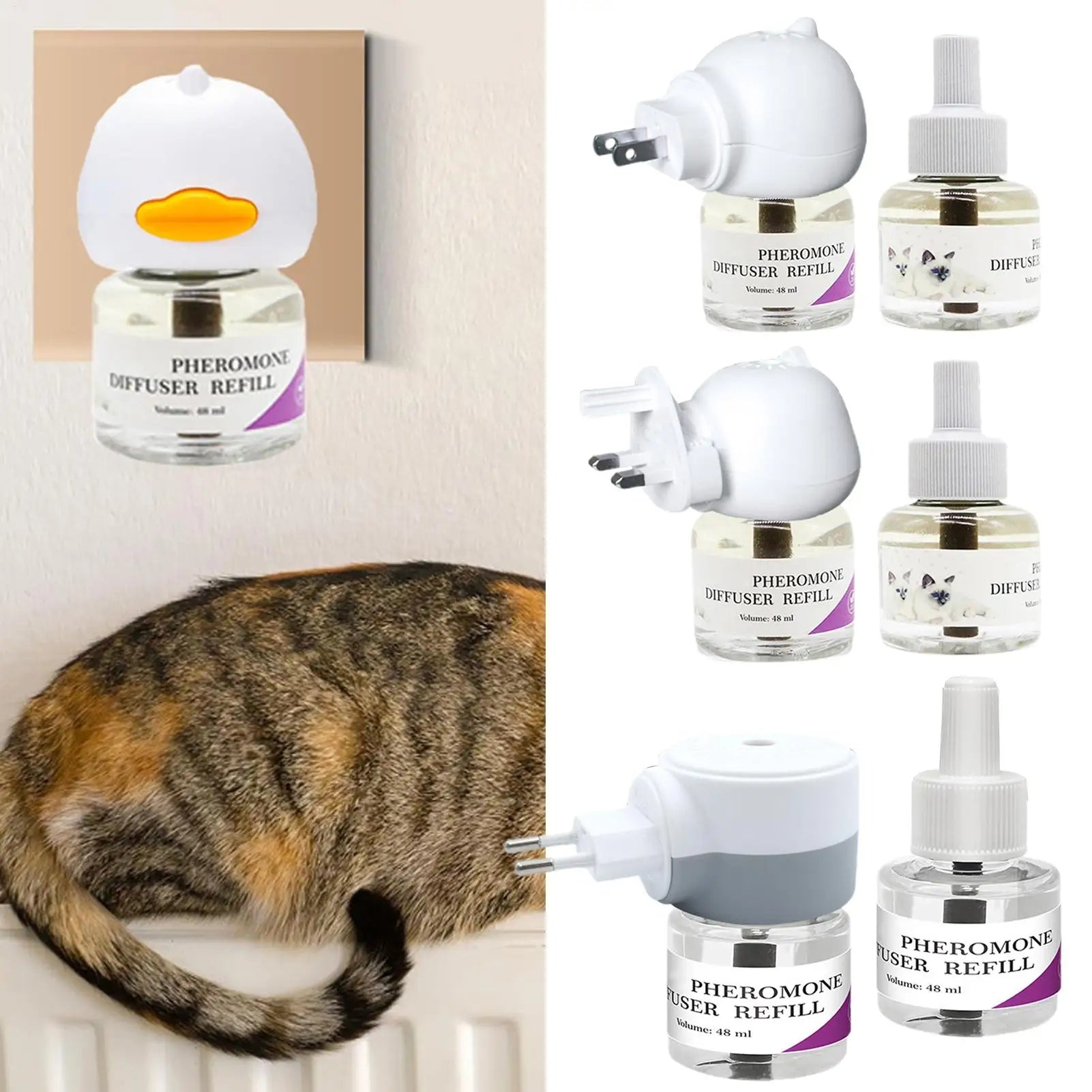 Pet Pheromone Diffuser To Calm Cats Long-Lasting Cat Pheromone Diffuser Quiet Comfort Supplies Stress Plug For Travel Kitten