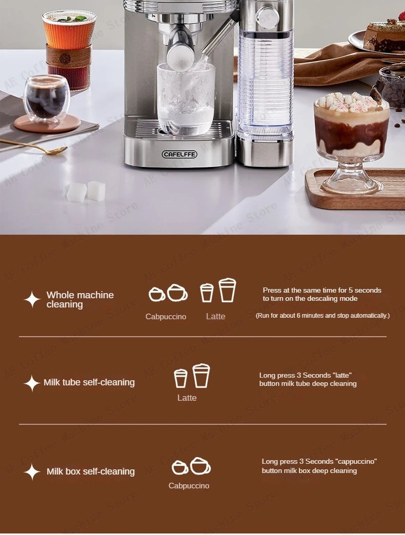 Automatic Coffee and Milk Frother All-in-one Machine 20bar Household Small Espresso Coffee Machine Multi-function Coffee Maker