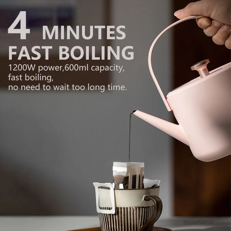 XiaoTi Electric Kettle Beautiful Retro Style 304 Stainless Steel Electric Tea Kettle For Home Office Hotel Fast Boiling 600ml