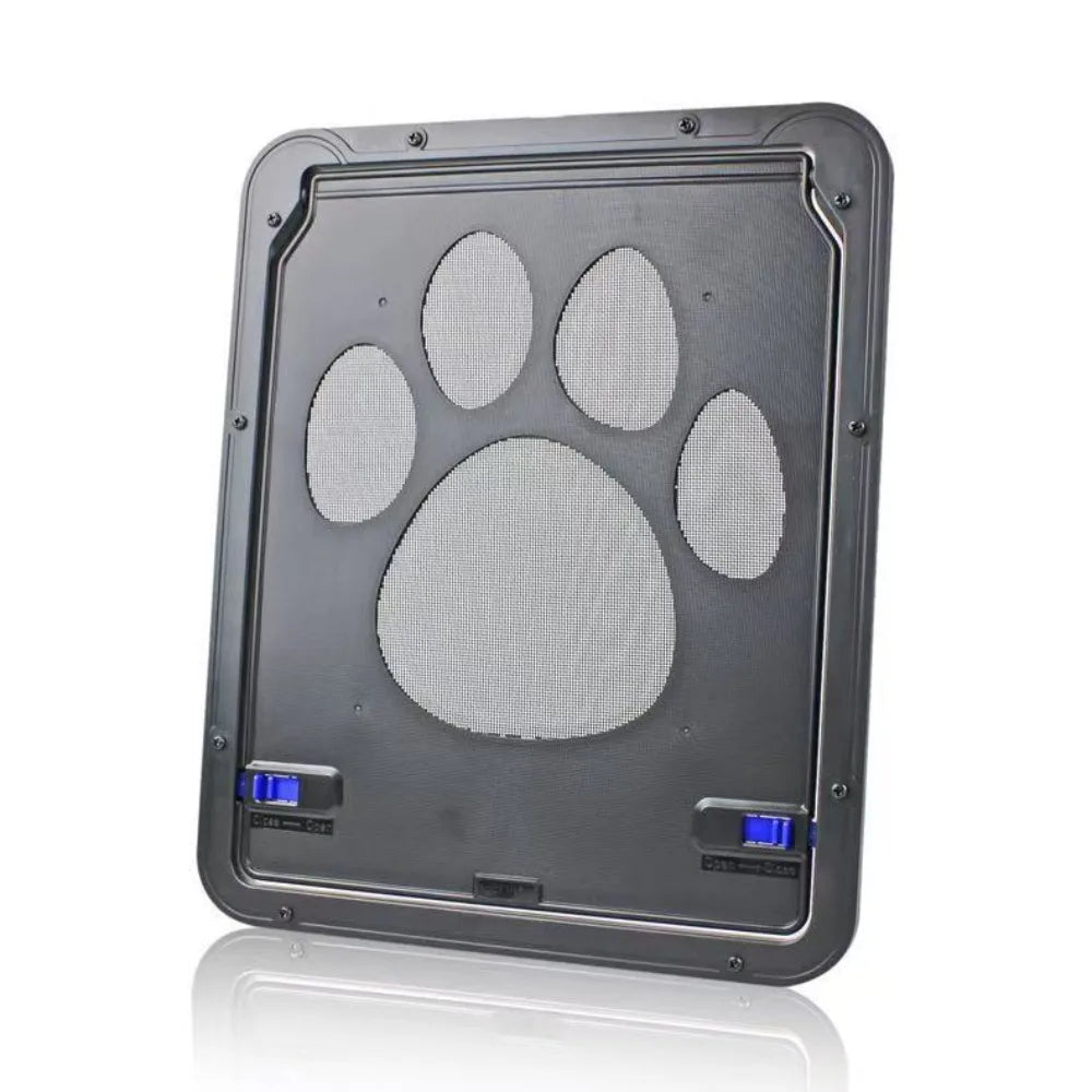 Plastic Pet Lockable Screen Door Magnetic Flap Automatic Lock Dog Flap Door Weatherproof Ventilation Self-Closing Pet Door