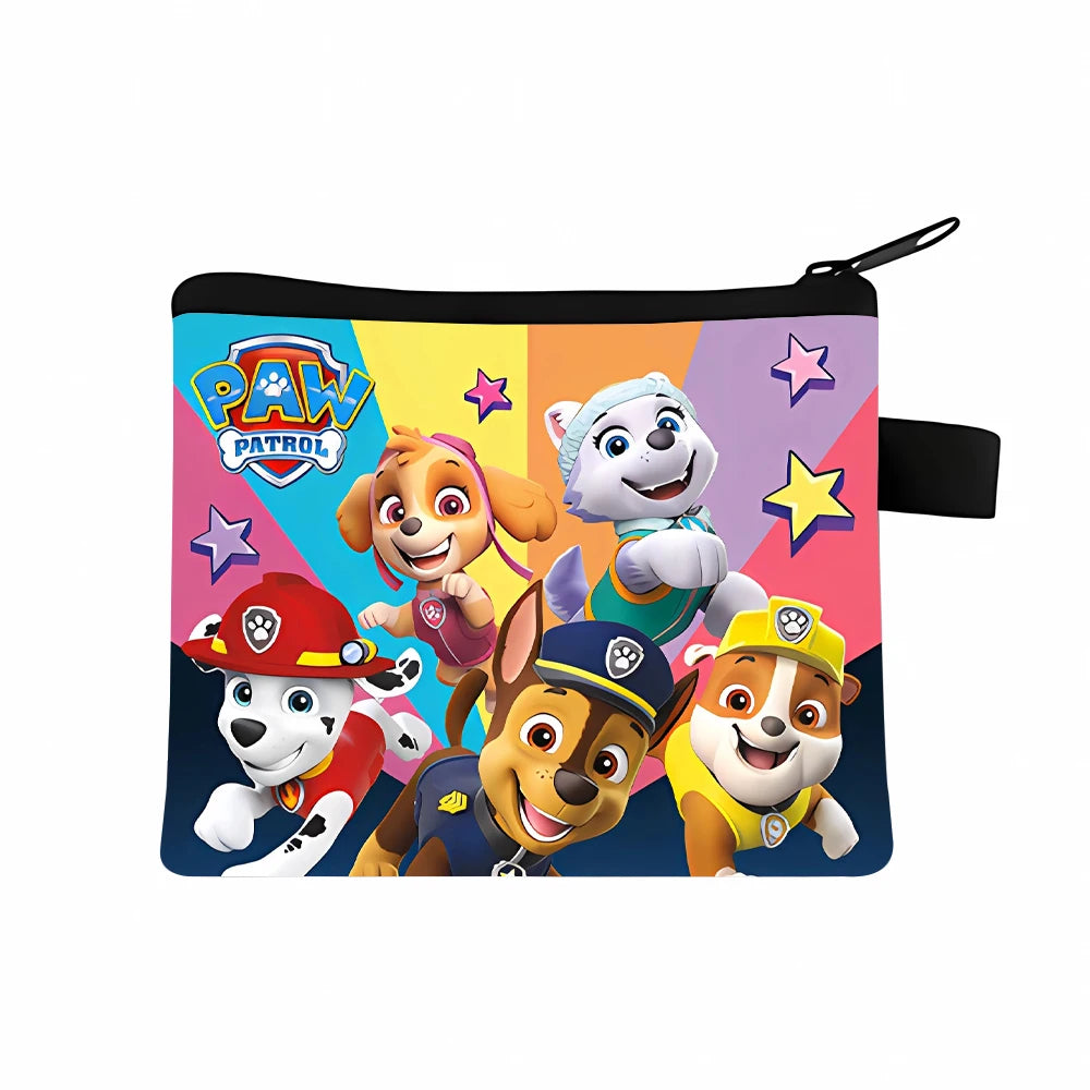 PAW Patrol Coin Purse Cartoon Letter Bags Zipper Wallet Square Key Card Bag Kids Storage Pocket Fashion Pack Card Holder Gifts