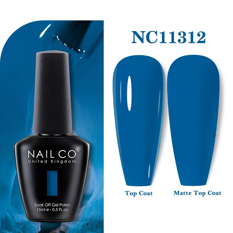 NAILCO Vernis Semi Permanent UV Gel Nail Polish Black White Color Nails Art Manicure TOP BASE Varnish Hybrid Nail Professionals