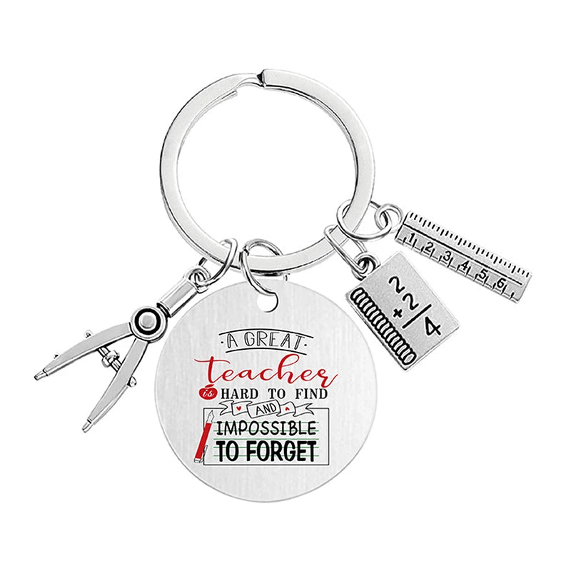 Teacher Key Chain Thank You Teacher Text Popular Pendant Key Chain Teachers'Day Pendant Gifts For Teachers
