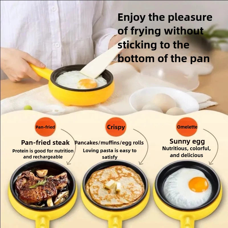 UK/US/EU Countertop Non-Stick Electric Egg and Steak Cooker with Automatic Power Off for Home Breakfast Comes with Wooden Shovel
