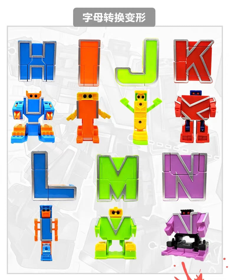 Alphabet Robot Transformation Toys, 26 Letters A-Z Deformation Robot for Kids Education
