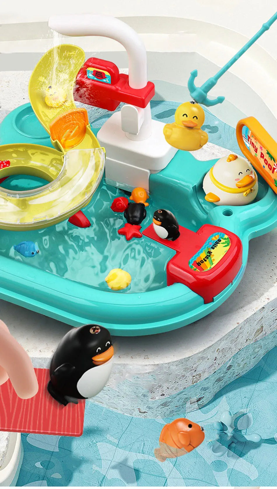 Kids Kitchen Sink Toys Electric Dishwasher Playing Toy With Running Water Pretend Play Food Fishing Toy Role Playing Girls Gift