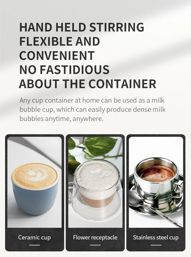 Wireless Electric Milk Frother Whisk Egg Beater USB Rechargeable Handheld Coffee Blender Milk Shaker Mixer Foamer Food Blender