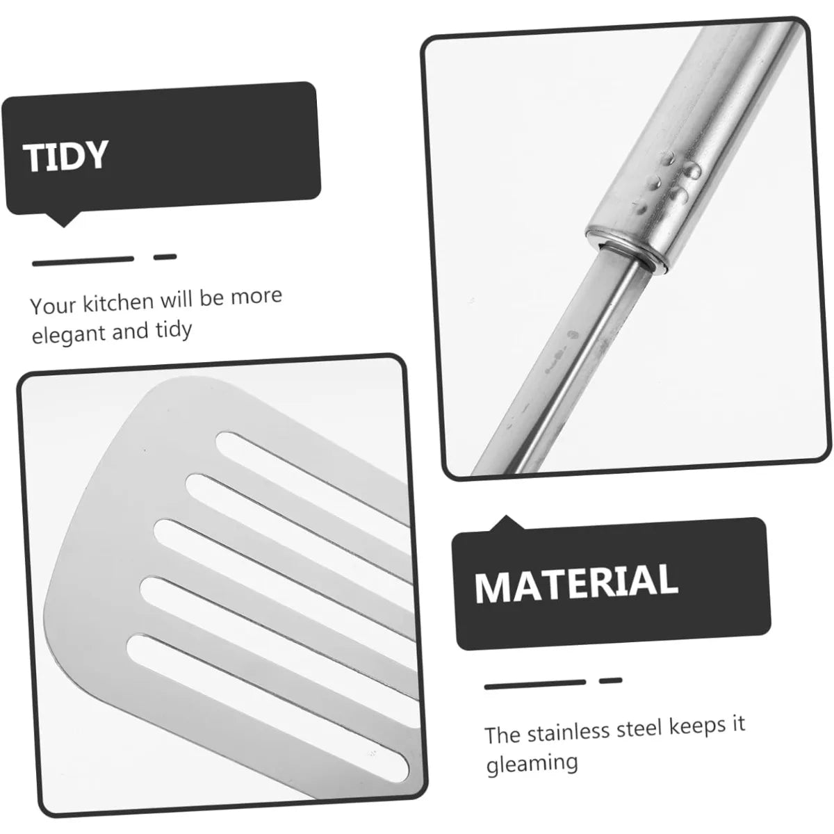 Stainless Steel Kitchen Shovel, Kitchen Spatula, Non Stick Cookware Can Be Cleaned in A Dishwasher, Easy To Clean Ideal Cookware