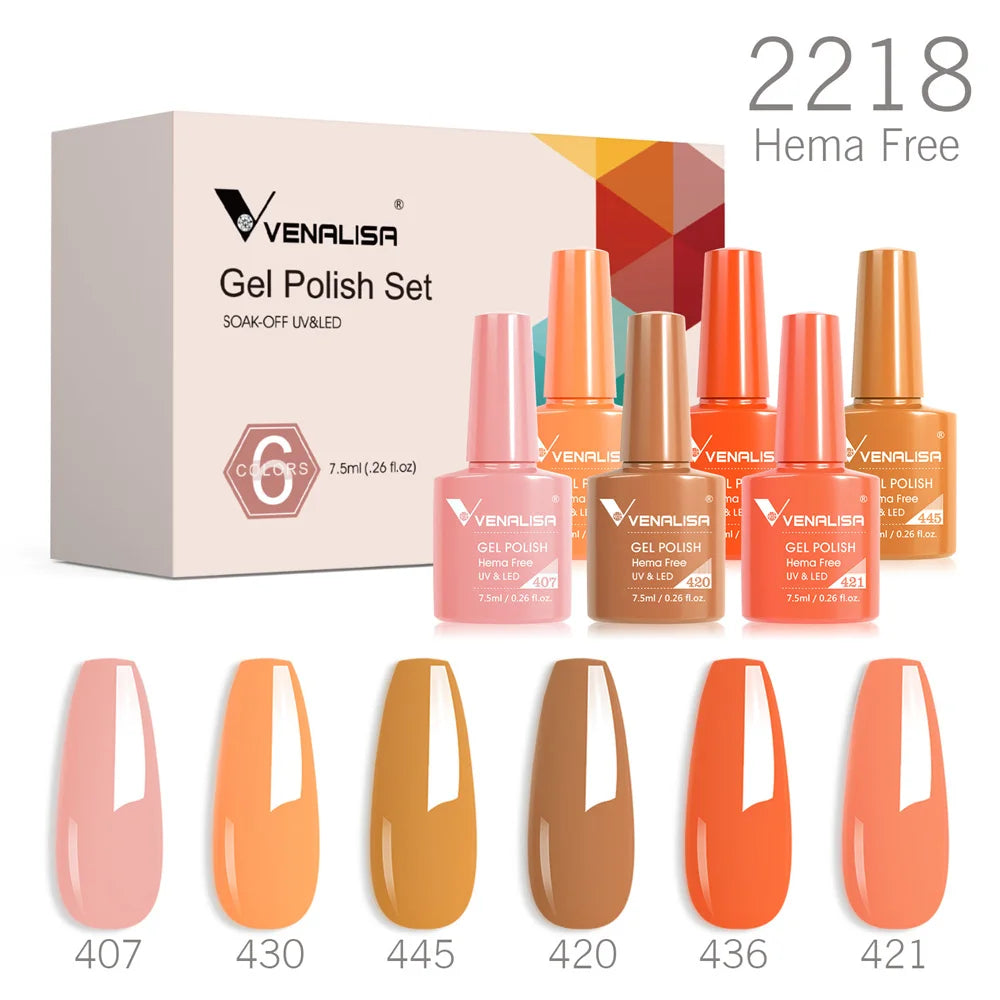 6pcs/kit VENALISA Collection de couleurs de Noël Ongles d’hiver