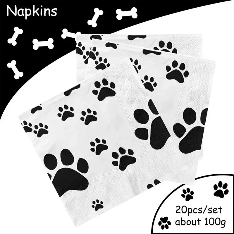 paw patrol rubble theme animals party supplies decorations kids birthday disposable tableware plate tablecloth party theme favor