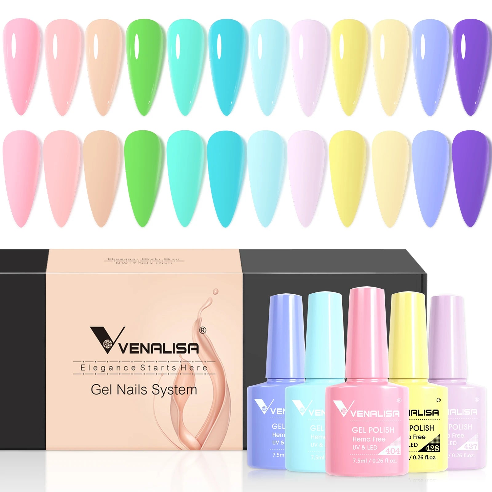 12pcs/kit Venalisa Vernis à ongles gel pigmentée Terre brune
