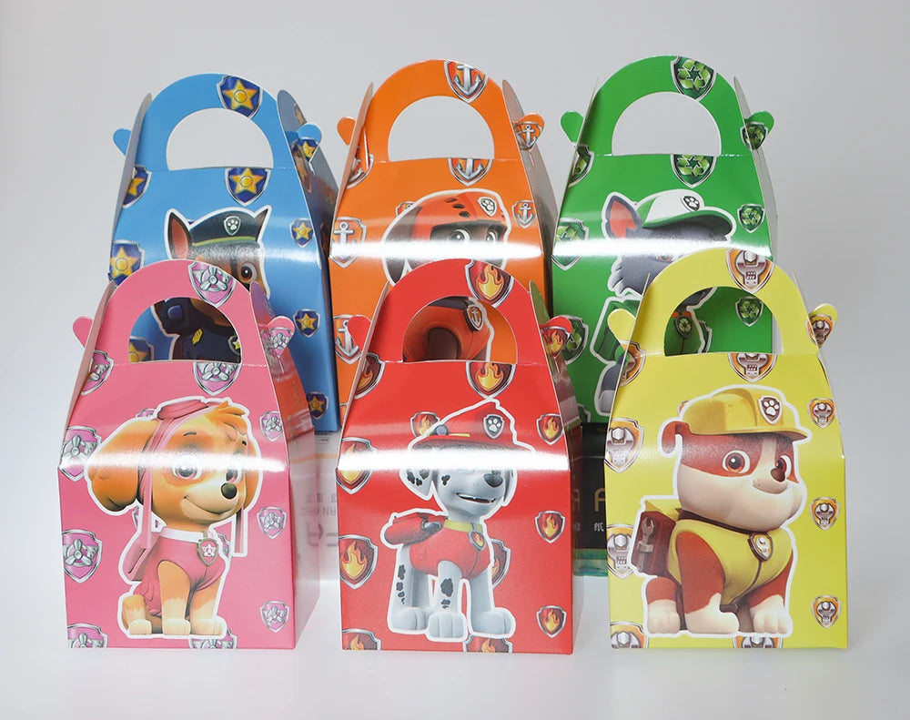 Paw Patrol Birthday Decoration Tableware Tablecloth Children Gift Candy Box Backdrop Dog Balloon Party Favors For Kids Birthday