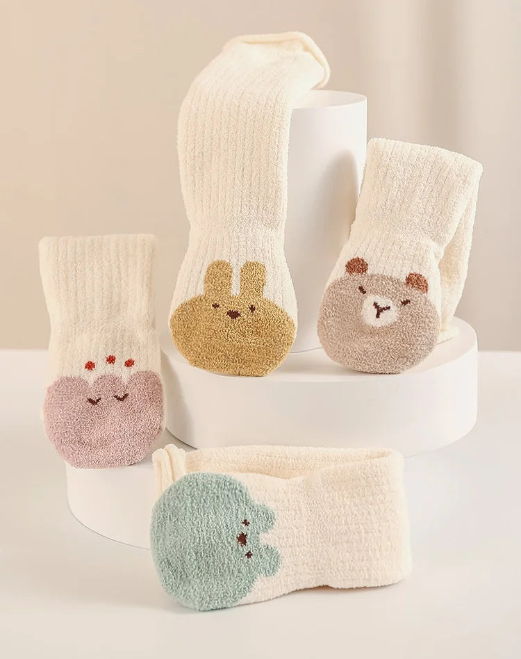 Lawadka Winter Toddler Baby Knee High Socks For Girls Boys Thick Warm Soft Newborn Long Sock Fashion Cartoon Stockings 0-5Years