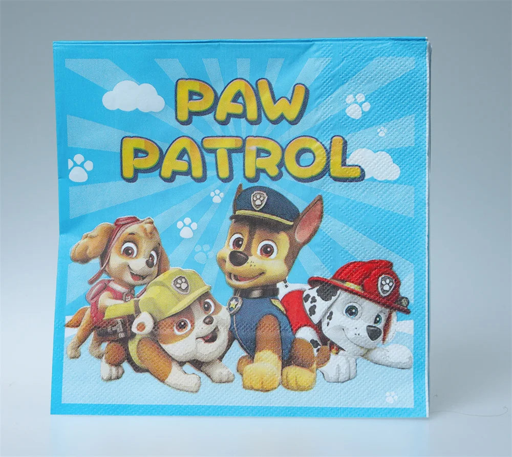 Paw Patrol Birthday Decoration Tableware Tablecloth Children Gift Candy Box Backdrop Dog Balloon Party Favors For Kids Birthday