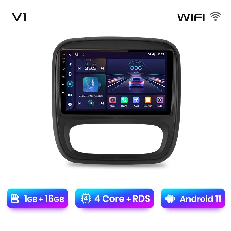 CarPlay Android Auto Autoradio pour Renault Trafic 3 2014 a 2021 et Opel Vivaro B de 2014 à 2018
