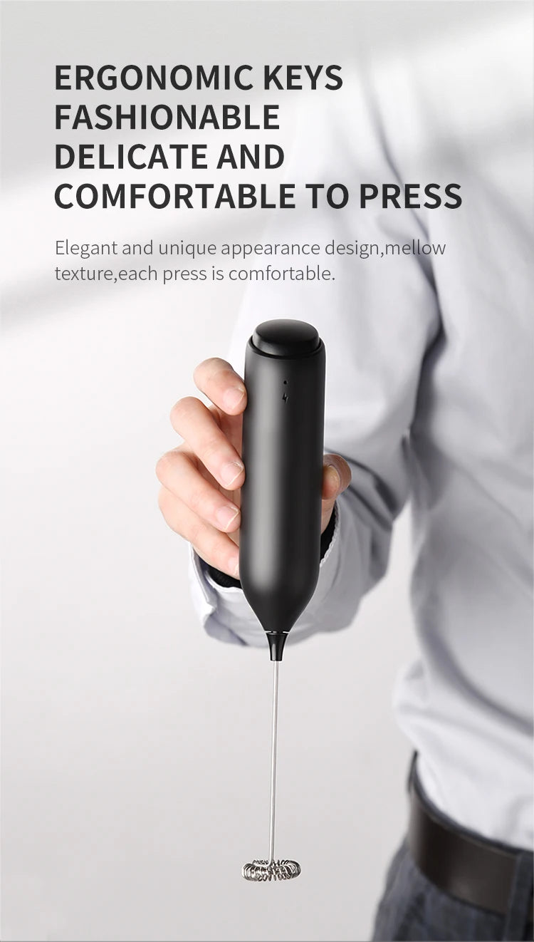 Wireless Electric Milk Frother Whisk Egg Beater USB Rechargeable Handheld Coffee Blender Milk Shaker Mixer Foamer Food Blender