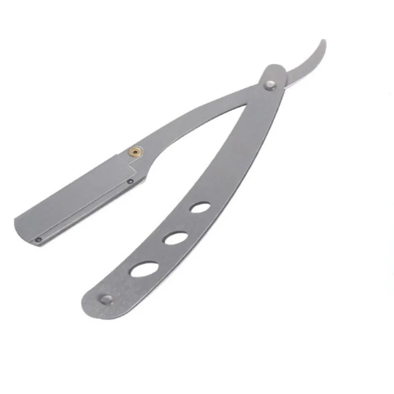 rasoir manuel bord droit en acier inoxydable support de coupe tranchant pliant