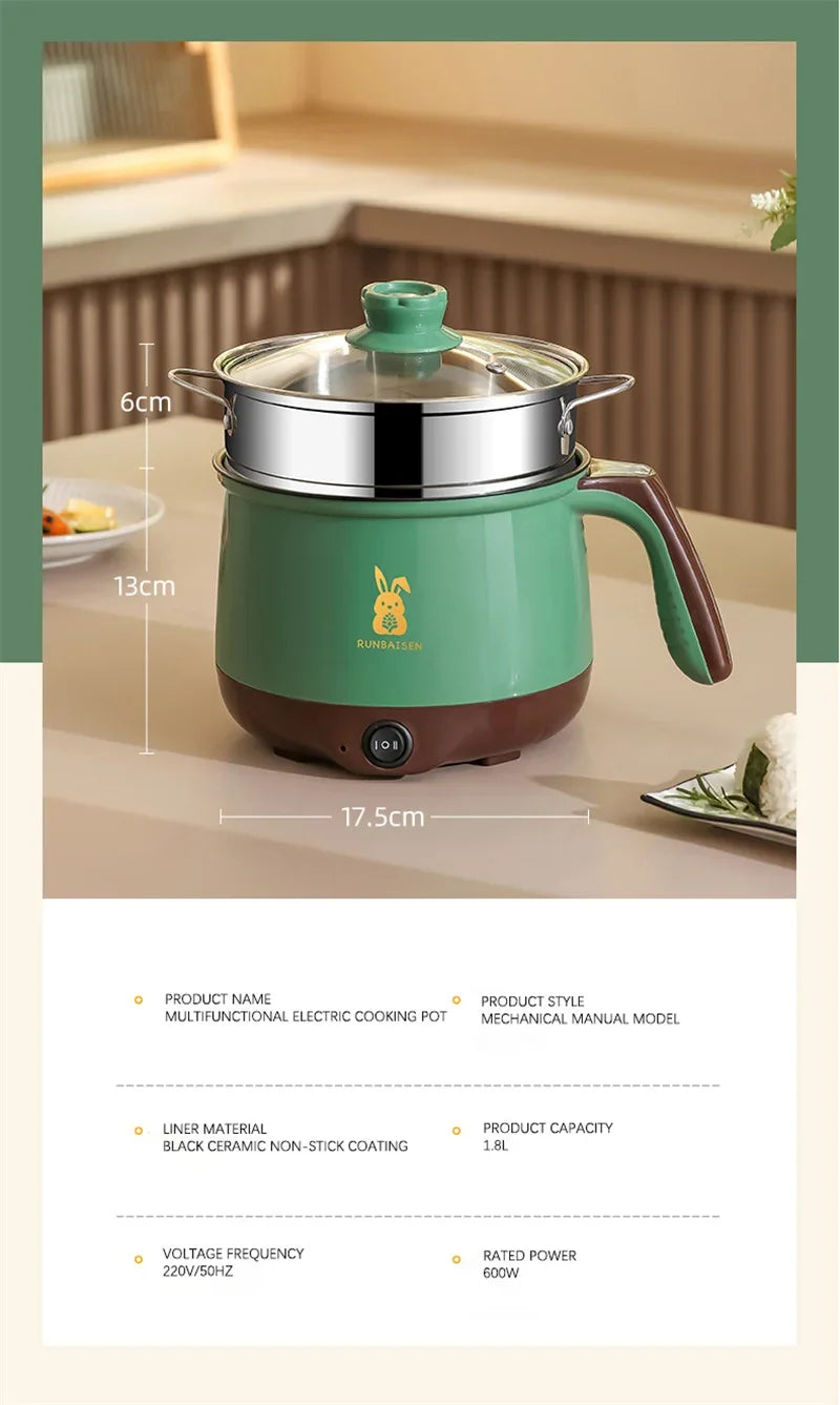 Mini Electric Multi Cookers Single/Double Layer Pot 1-2 People Household Non-stick Pan Hot Pot Rice Cooker Cooking Appliances