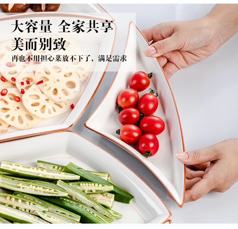 Vintage Ceramic Plate Set Microwaveable Dining Bowls Home Dinnerware Plates Set Dishes Full Tableware Pratos De Jantar Dishes