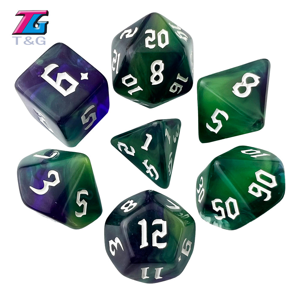 Polyhedral Multi-Color Game Dice 7pcs/set for DNDGame Dungeon Dragons Table Board Roll Playing Games
