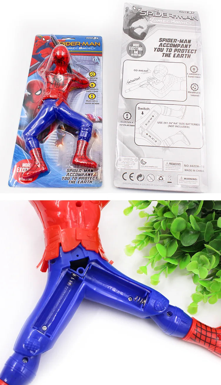 Marvel Peripheral  Crawling Toy Spider Man Captain America Hulk With Gun Crawling Model With Lights Children's Crawling Toy