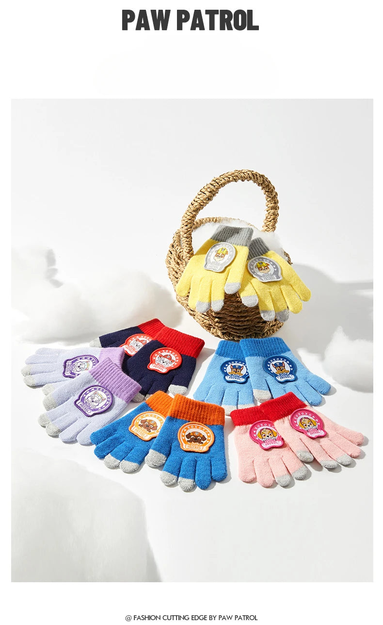 Paw Patrol Kids Gloves Fashion Autumn Winter Knitted Warm Gloves Children Cartoon Outdoor Mittens Boys Girls Accessories Gifts