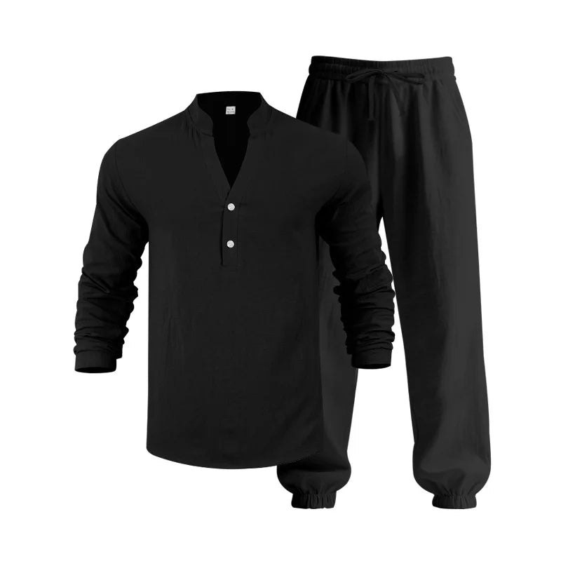 Ensemble en lin lâche américaine Automne