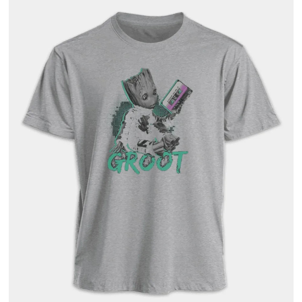 Marvel Men's and Women's T-shirts Groot Summer American Spring and Autumn New Classic Oversized Sporty Style Short-sleeved