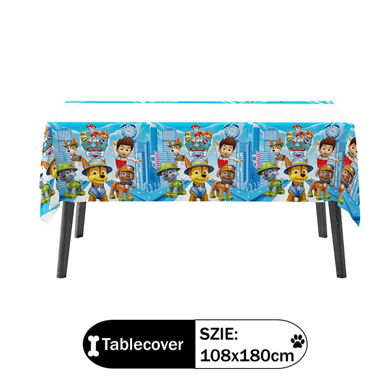 Paw Patrol Birthday Party Decoration Supplies Cartoon Dog PAW Patrol Sky Blue tablecloth napkin sticker balloon Party supplies