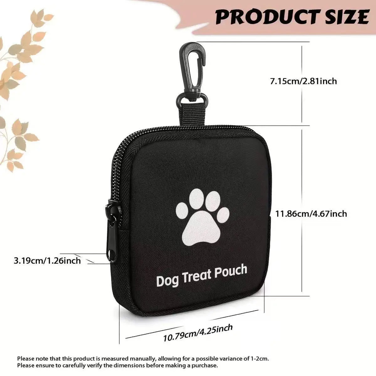 1pc Dog Training Treat Bag with Zipper Closure - Portable Pet Bag for Outdoor Activities Pet Walks,Available in Multiple Colors