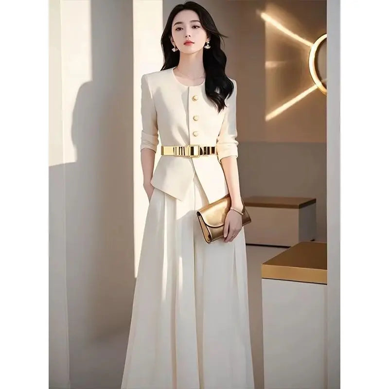 Single/set, Autumn New High-end Women's Clothing Fashion Foreign-style Professional Xiaoxiangfeng Jacket Culottes Two-piece Set