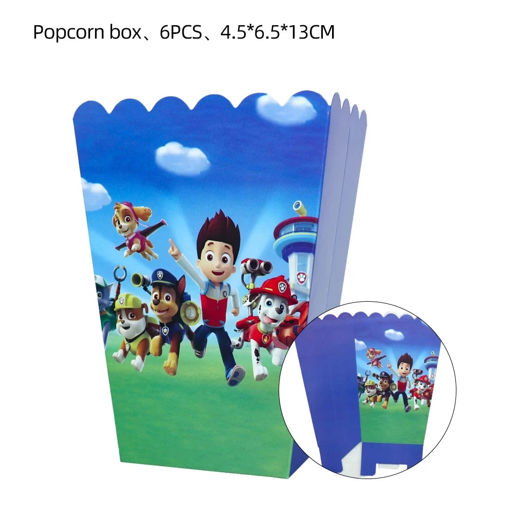 New Paw Patrol Birthday Party Decor Dogs Skye Disposable Tableware Tablecloth Plate Cup Gift Bag Kids Boy Favor Gifts Kids Toys